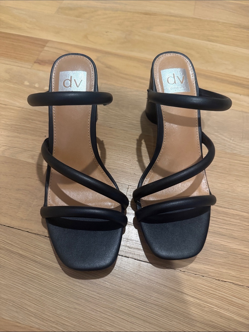 DV by Dolce Vita Myla Black Strappy Block Heel Sandal